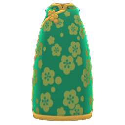 Animal Crossing Sleeveless Silk Dress|Green Image