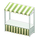 Stall White / Green stripes