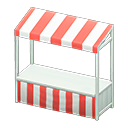 Stall White / Red stripes