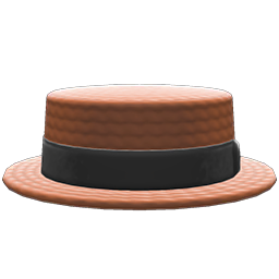 Straw Boater Dark brown