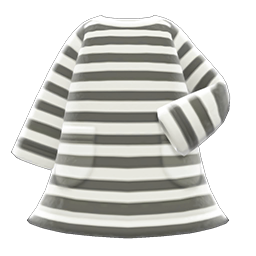 Animal Crossing Striped Dress|Black Image