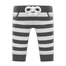 Animal Crossing Striped Pants|Black Image