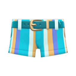 Animal Crossing Striped Shorts|Blue Image
