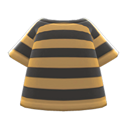 Animal Crossing Striped Tee|Camel Image