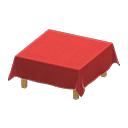 Table With Cloth Red