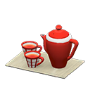Tea Set Red / Gray