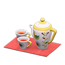 Tea Set White / Red