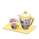 Tea Set White / Yellow