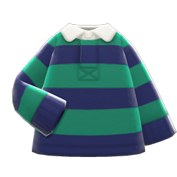 Thick-stripes Shirt Green & navy