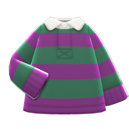 Thick-stripes Shirt Green & purple