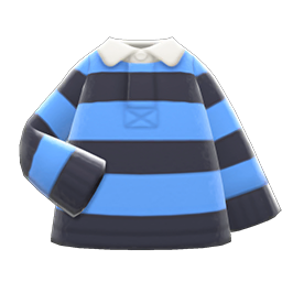 Thick-stripes Shirt Light blue & black