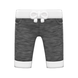 Animal Crossing Three-quarter Sweatpants|Black Image