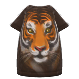 Animal Crossing Tiger-face Tee Dress|Black Image