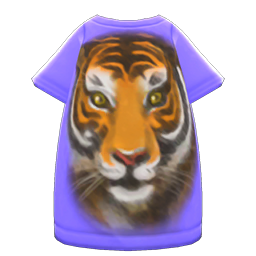 Tiger-face Tee Dress Purple