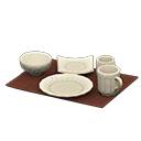 Unglazed Dish Set Powder white