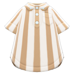 Animal Crossing Vertical-stripes Shirt|Beige Image