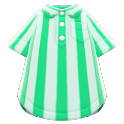 Vertical-stripes Shirt Green