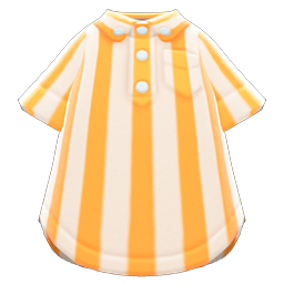 Vertical-stripes Shirt Orange