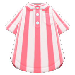 Vertical-stripes Shirt Pink