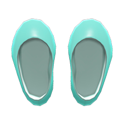 Vinyl Round-toed Pumps Mint