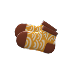 Wave-print Socks Brown