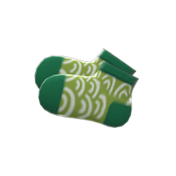 Wave-print Socks Green
