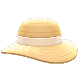Animal Crossing Wide-brim Straw Hat|Beige Image
