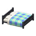 Animal Crossing Wooden Double Bed|Black / Blue Image