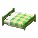 Wooden Double Bed Green / Green