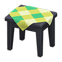 Wooden Mini Table Black / Green