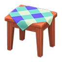 Wooden Mini Table Cherry wood / Blue