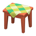 Wooden Mini Table Cherry wood / Green