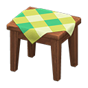 Wooden Mini Table Dark wood / Green