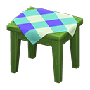 Wooden Mini Table Green / Blue