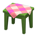 Wooden Mini Table Green / Pink