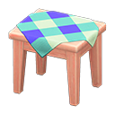 Wooden Mini Table Pink wood / Blue