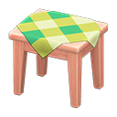 Wooden Mini Table Pink wood / Green