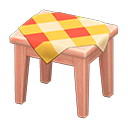 Wooden Mini Table Pink wood / Orange