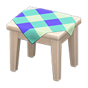 Wooden Mini Table White wood / Blue