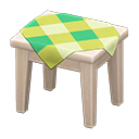 Wooden Mini Table White wood / Green