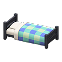 Animal Crossing Wooden Simple Bed|Black / Blue Image