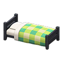 Wooden Simple Bed Black / Green