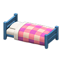 Wooden Simple Bed Blue / Pink