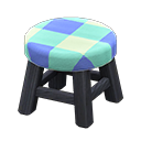 Wooden Stool Black / Blue