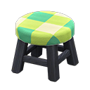 Wooden Stool Black / Green