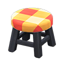 Wooden Stool Black / Orange