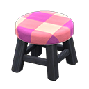 Wooden Stool Black / Pink