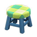 Wooden Stool Blue / Green