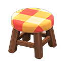 Wooden Stool Dark wood / Orange