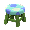 Wooden Stool Green / Blue